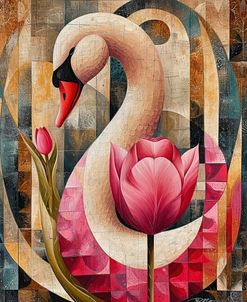 Pink Swan And Tulip
