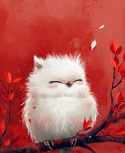 Cute White And Red Owl