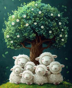 Seven White Sheep