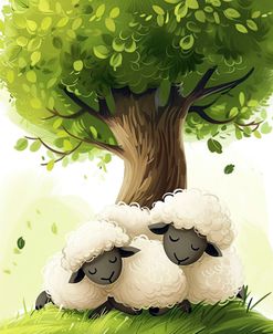 Two Black And White Sheep