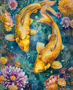 Two Golden Carp