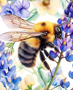 Bee With Blue Flowers