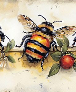 Three Bees On The Wall