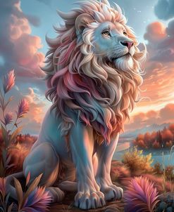 White And Pink Lion