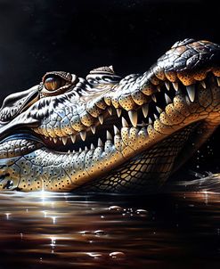 Crocodile In Water Lurking 2