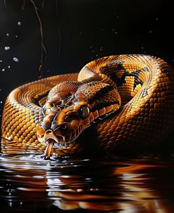Python Reticulated In Water In Ambush 1