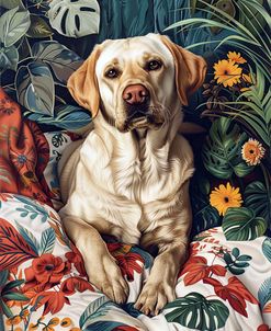 Labrador Laying Between Plants 2