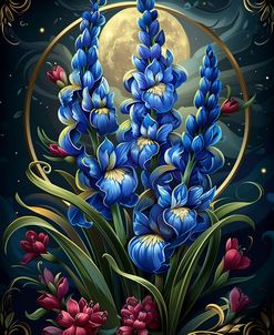 Moon Flower Iris Blue