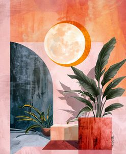 Pink Midcentury Original Exclusive Geometric Moon And Sun 6