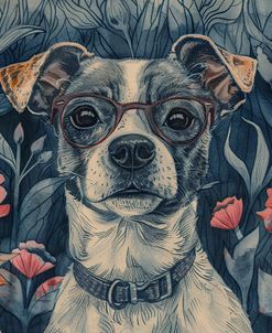 Dog With Blue And Pink Glasses