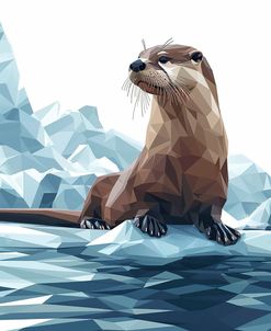 Otter In Minimalist Moaning Design 1