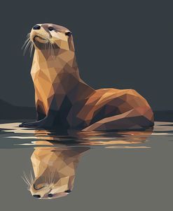 Otter In Minimalist Moaning Design 2