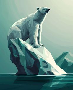 Polar Bear In Minimalist Geometric Design