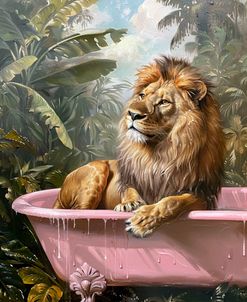 Satisfied Lion In The Bath