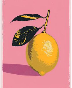 Whole Lemon On Pink Background