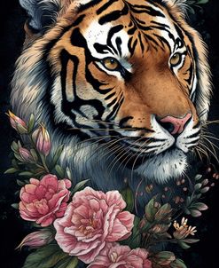 Tiger And Flowers 3