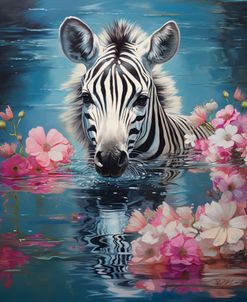 Zebra In The Water