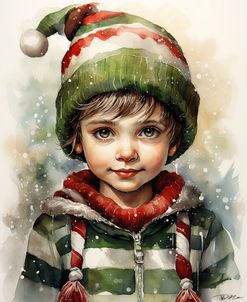 Baby With Christmas Colors