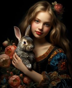 Blonde Girl With Rabbit