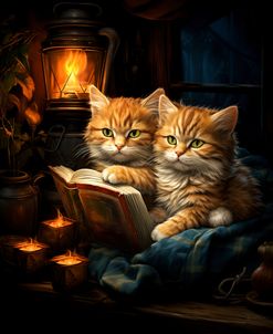 Pair Of Kittens By Candlelight