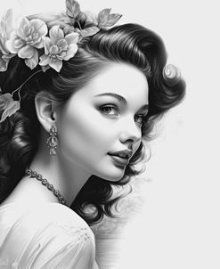 1950s Style Black And White Portrait
