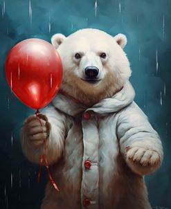 Polar Bear With Red Balloon