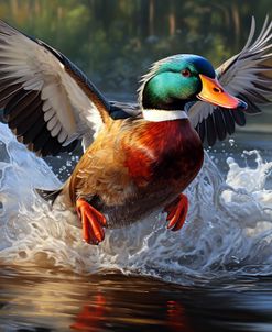 Duck Taking Off