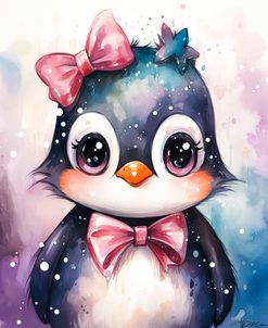 Cute Penguin In Watercolor