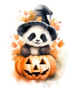 Autumn Panda Halloween