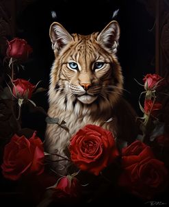 Lynx Among The Roses
