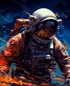 Astronaut In Space And Fire