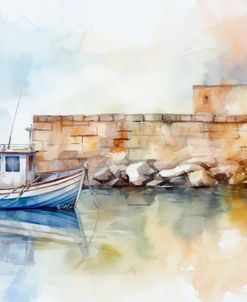Fishing Boat In Watercolor