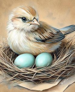 Bird In The Nest With Eggs  (1)