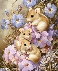 Mice Among The Flowers