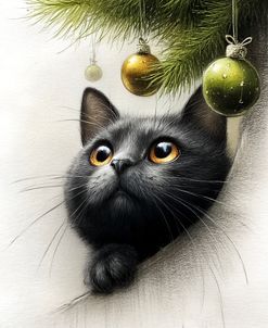 Black Cat Among Pine Branches