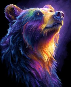 A Grizzly With Vibrant Rainbow Color