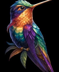 A Hummingbird With Vibrant Rainbow Color