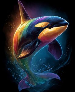 A Orca With Vibrant Rainbow Color