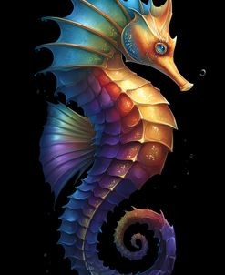 A Seahorse With Vibrant Rainbow Color