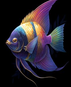 A Angel Fish With Vibrant Rainbow Color