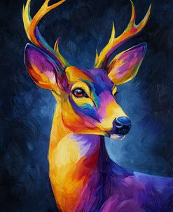 A Colorful Deer Painted