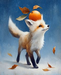 Nice Fox With An Apple On His Head