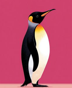 Vector Illustration Of A Penguin In Pink