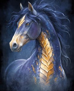 Ethereal Creature In Watercolor Blue Horse (1)