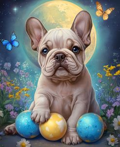 French Bulldog Puppy With Moon And Butterflies