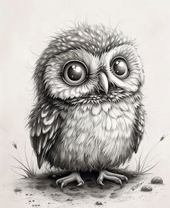 Pencil Drawing Of A Small Owl