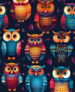 Color Pattern Small Owl