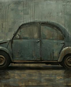 Vintage Car Under The Rain