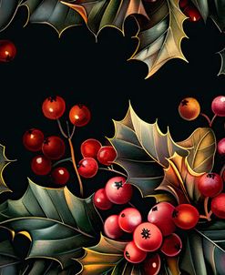 Holly Patterns With Black Background 2