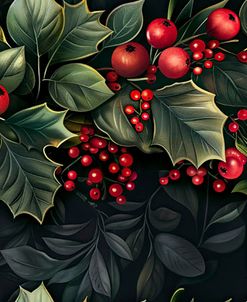 Holly Patterns With Black Background 1